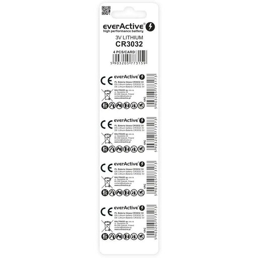 Литиева батерия мини everActive CR3032 - блистер 4 бр.