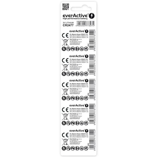 Литиева батерия everActive CR2477 - блистер 5 бр.