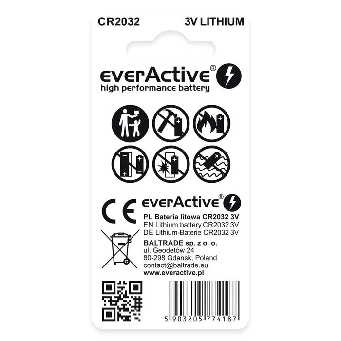 Литиеви батерии everActive CR2032 - блистер 2 бр