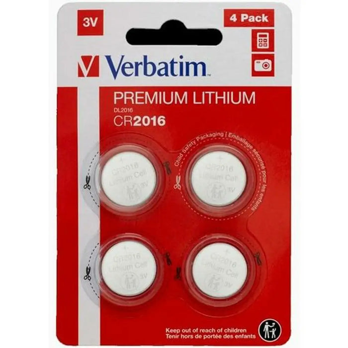 Литиеви кръгли батерии Verbatim 3 V CR2016 4 Части (20 броя)