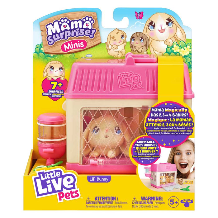 MOOSE Little Live Pets Къщичка със зайче и бебета изненади Mama Surprise Minis