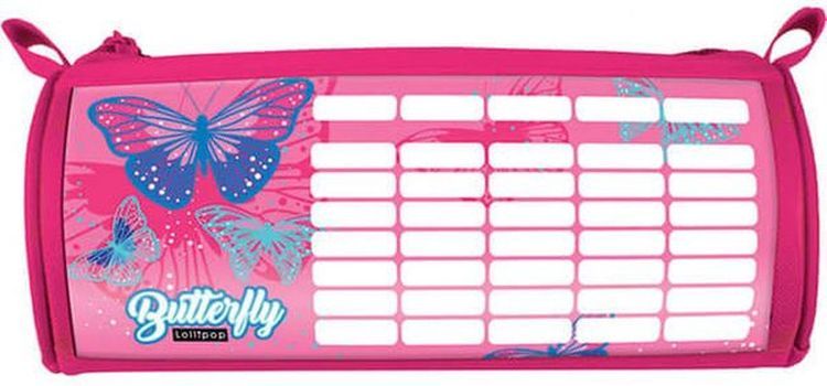 Овален несесер Lizzy Card Pink Butterfly - С програма