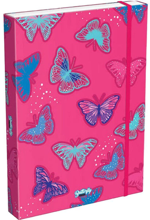 Кутия с ластик Lizzy Card Pink Butterfly - 33 x 24 x 5 cm