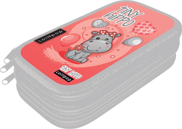Несесер Lizzy Card Lollipop Thiny Hippo - с 3 ципа
