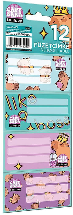 Ученически етикети Lizzy Card Lollipop Capybara - 12 броя