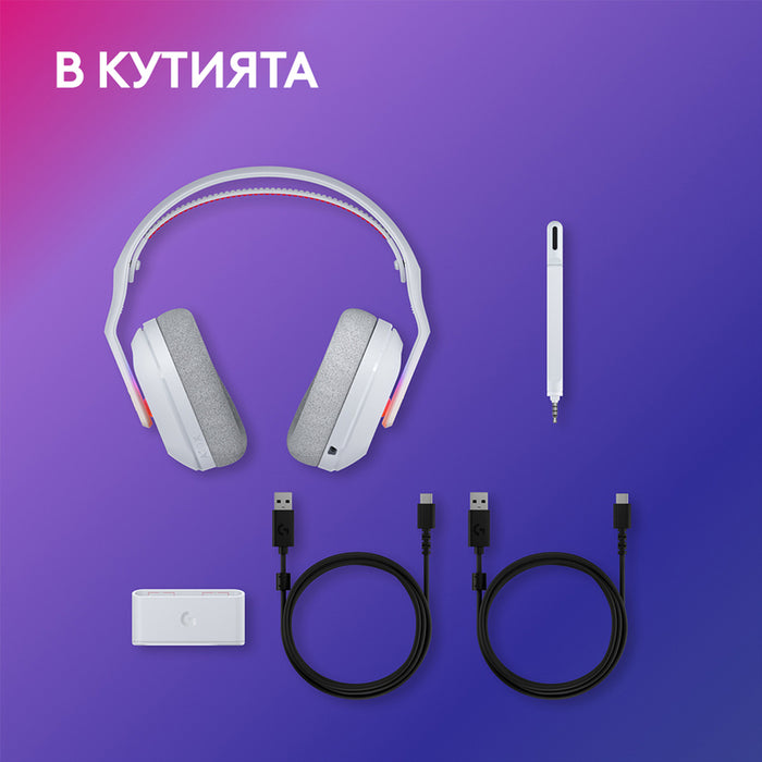 Слушалки LOGITECH Astro A20 X LIGHTSPEED WHITE LIGHTSYNC RGB 939-002253