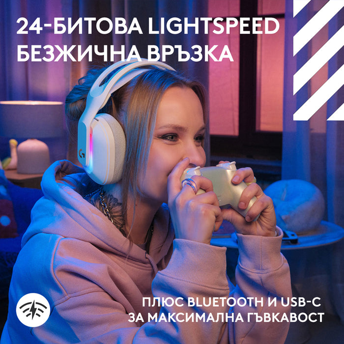 Слушалки LOGITECH Astro A20 X LIGHTSPEED WHITE LIGHTSYNC RGB 939-002253