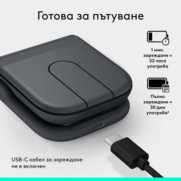 Мишка LOGITECH MOBI FOLD Graphite 910-007604