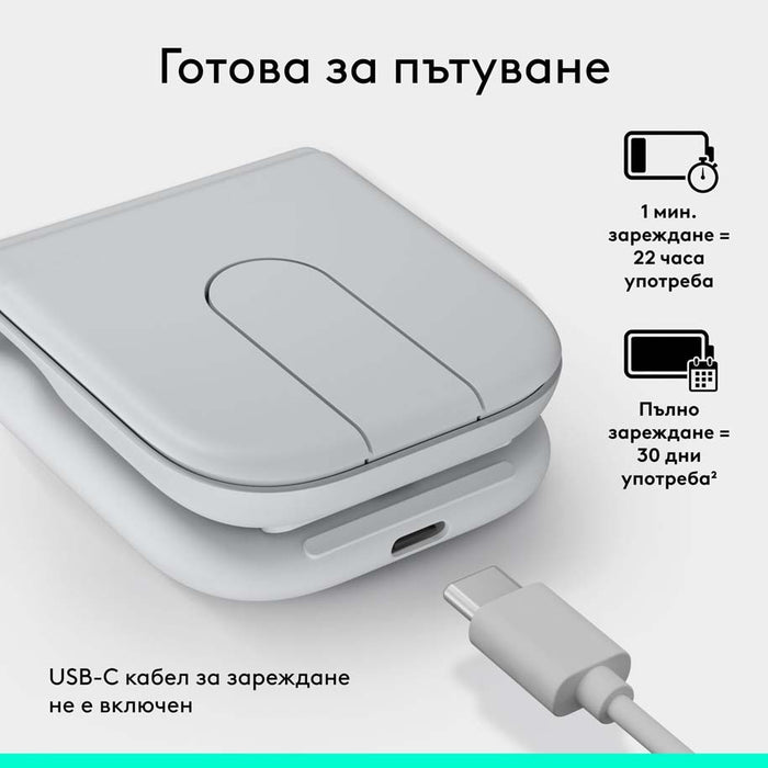Мишка LOGITECH MOBI FOLD White 910-007631