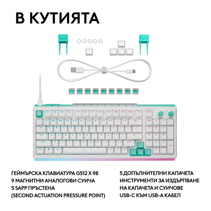 Клавиатура LOGITECH G512 X 98 WHITE 920-013980