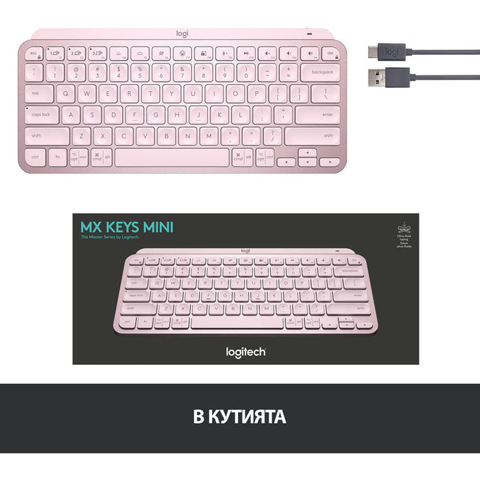 Клавиатура LOGITECH MX Keys Mini Rose 920-010500 US International