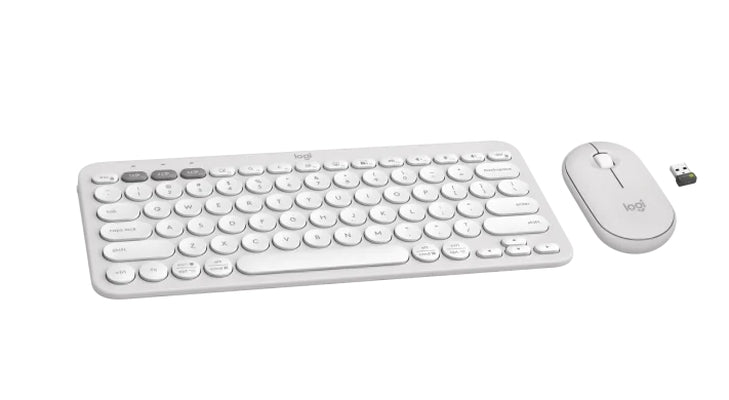 Logitech Pebble 2 Combo - TONAL WHITE - US INT'L - 2.4GHZ/BT - N/A - INTNL-973 - УНИВЕРСАЛЕН