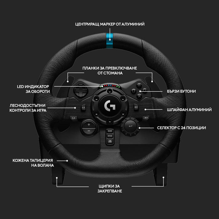 Волан Logitech G923 Sim Racing Wheel, PS4, PS5, PC