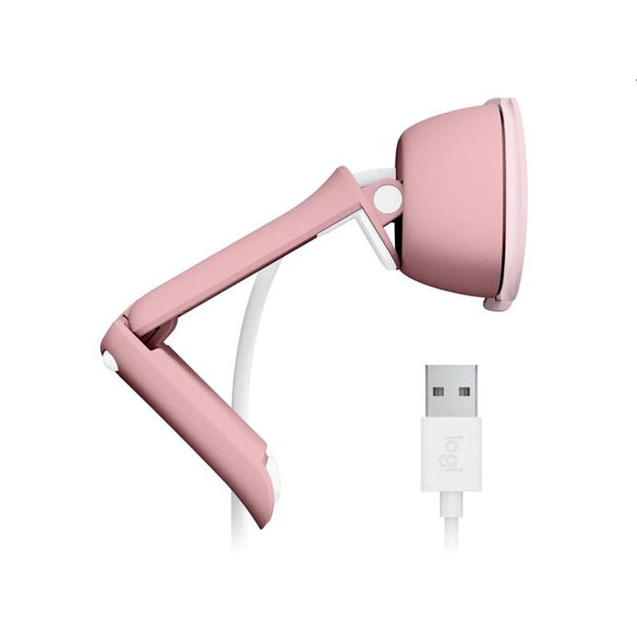 Уеб камера с микрофон Logitech BRIO 100, Full-HD, USB-A, Розова