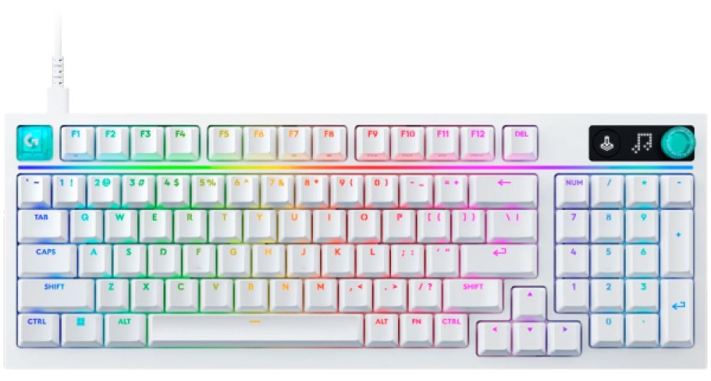 Механична клавиатура Logitech - G316 X 98, Tactile, RGB, бяла