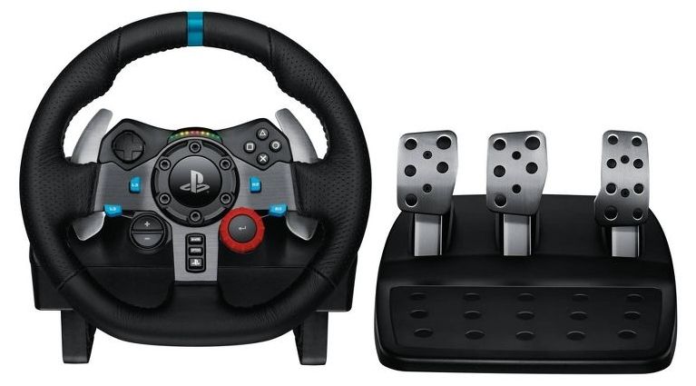 Волан с педали Logitech - G29 Driving Force + G321 Lightspeed, PS5/PS4/PC, черен