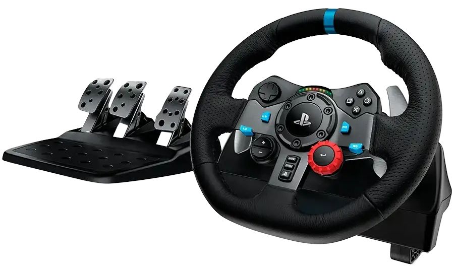Волан с педали Logitech - G29 Driving Force + G321 Lightspeed, PS5/PS4/PC, черен