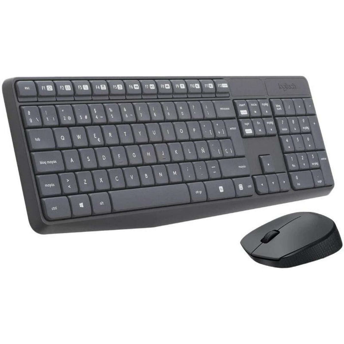 Kлаиатура с безжична мишка Logitech 920-007919 Черен Сив Испанска Qwerty