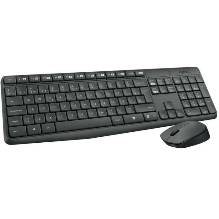 Kлаиатура с безжична мишка Logitech 920-007919 Черен Сив Испанска Qwerty