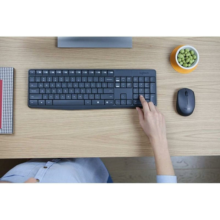 Kлаиатура с безжична мишка Logitech 920-007919 Черен Сив Испанска Qwerty