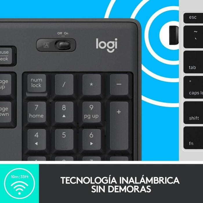 Kлаиатура с безжична мишка Logitech MK295 Сив Испанска Qwerty