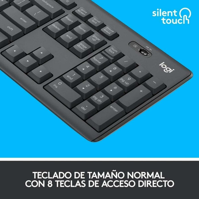 Kлаиатура с безжична мишка Logitech MK295 Сив Испанска Qwerty