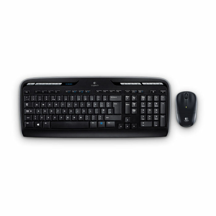 Клавиатура с мишка Logitech MK330 Черен Испанска Qwerty