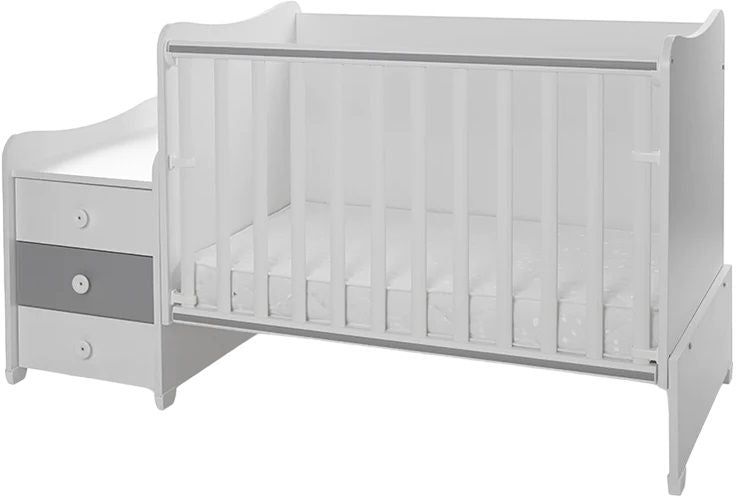 Легло Lorelli - Maxi Plus, 3Box, 70 х 160 cm, бяло/stone grey