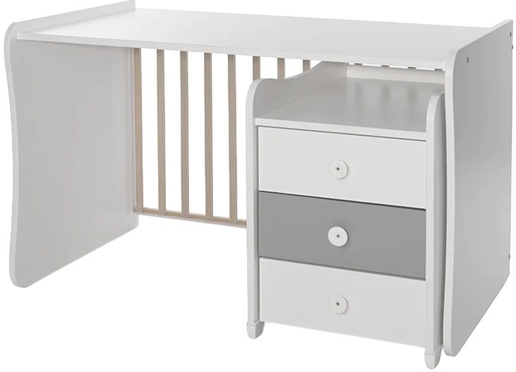 Легло Lorelli - Maxi Plus, 3Box, 70 х 160 cm, бяло/stone grey