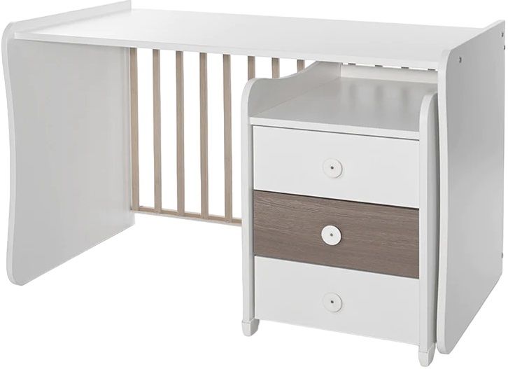 Легло Lorelli - Maxi Plus, 3Box, 70 х 160 cm, бяло/кафе