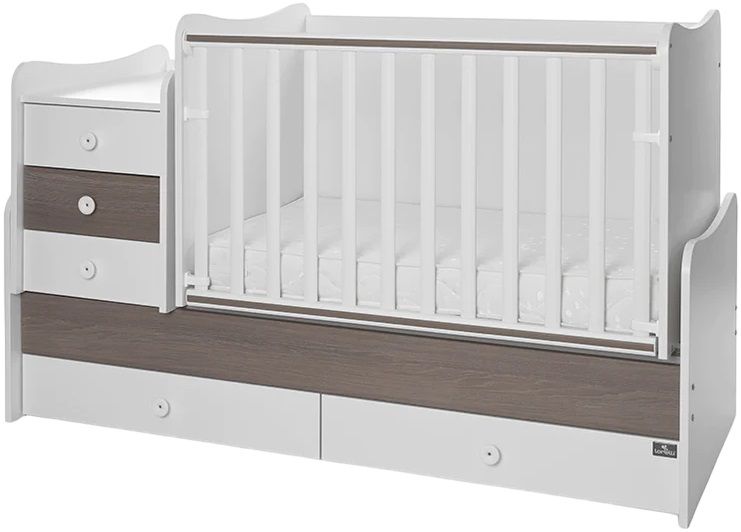 Легло Lorelli - Maxi Plus, 3Box, 70 х 160 cm, бяло/кафе