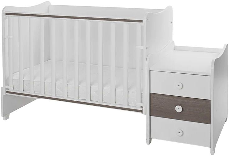 Легло Lorelli - Maxi Plus, 3Box, 70 х 160 cm, бяло/кафе