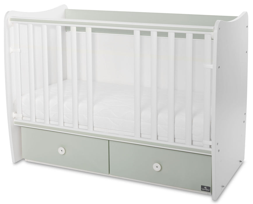 Трансформиращо се легло Lorelli - Matrix, 60 х 120 cm, бяло/Milky Green
