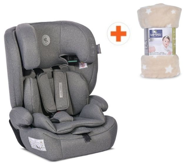 Стол за кола Lorelli - Colombo, i-Size, 76-150 cm, Grey + одеяло