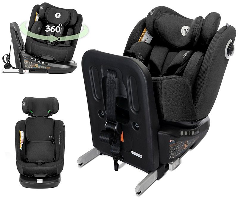 Стол за кола Lorelli - Auriga, 360°, IsoFix, I-Size, 40-150 cm, черен
