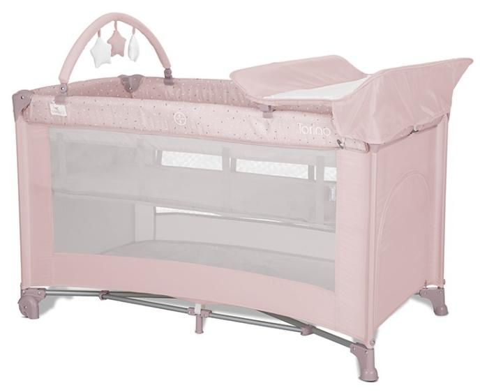 Бебешка кошара на 2 нива Lorelli - Torino Plus, Pink