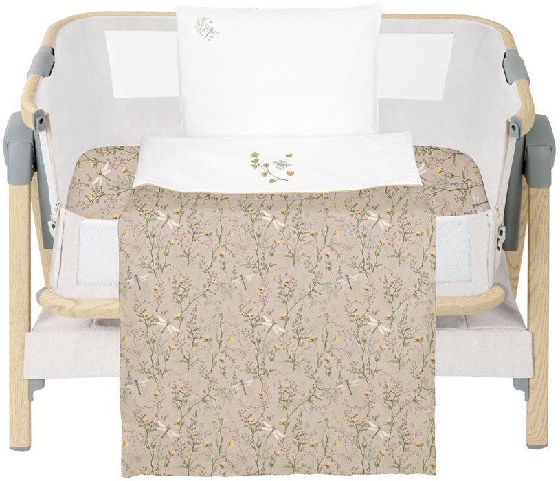 Бебешки спален комплект KikkaBoo Secret Garden - За мини кошара, 5 части, Beige