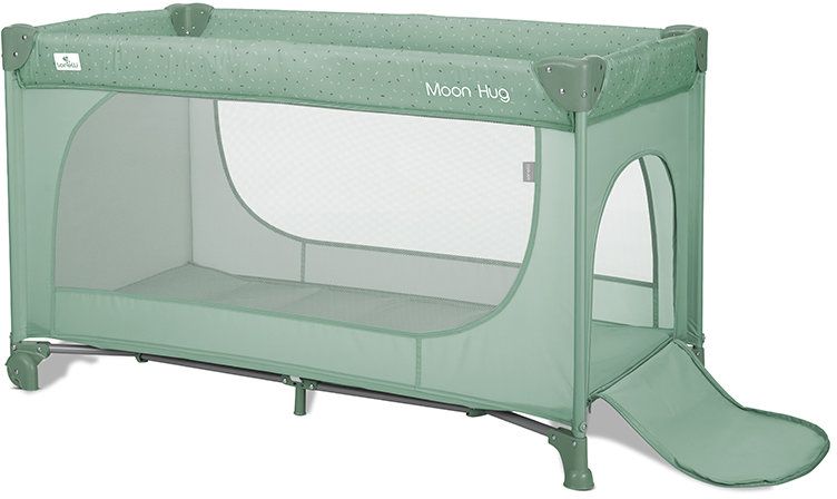 Сгъваема бебешка кошара на 1 ниво Lorelli - Moon Hug, Green