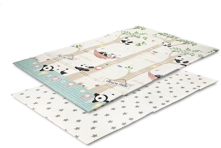 Двулицево термо килимче за игра Lorelli - 180 x 120 x 1 cm, Panda Park