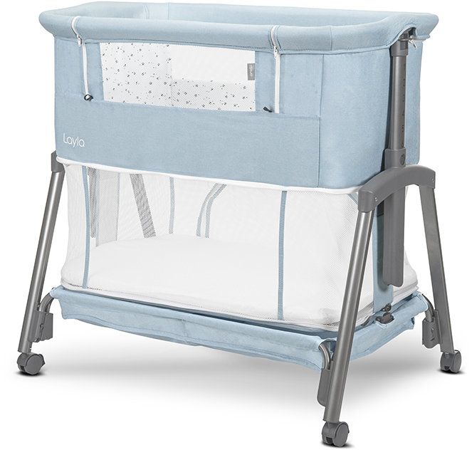 Мини кошара с падаща преграда 2 в 1 Lorelli - Layla, Blue