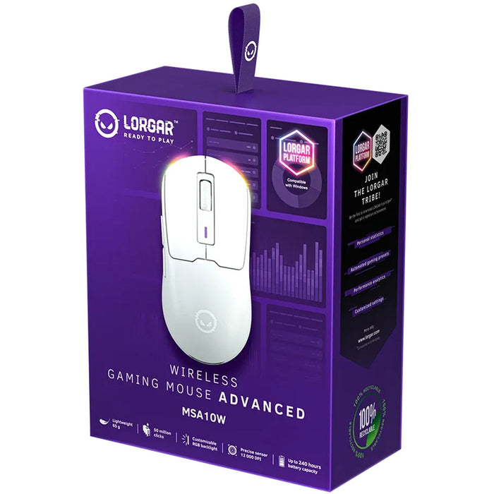 Безжична Мишка LORGAR MSA10W WHITE LRG-MSA10W-WH