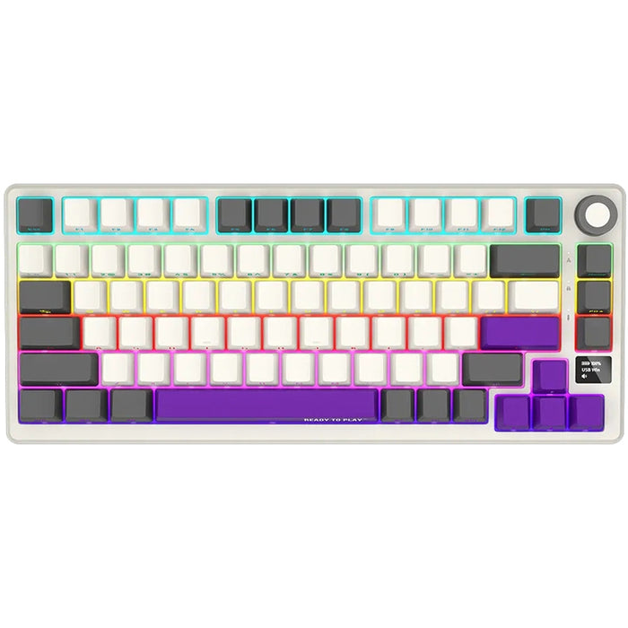 Безжична Клавиатура LORGAR KBP7075W BEIGE, GRAY, PURPLE LRG-KBP7075W-RT-US