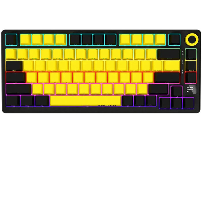 Безжична Клавиатура LORGAR KBP7075W BLACK YELLOW LRG-KBP7075W-YL-US