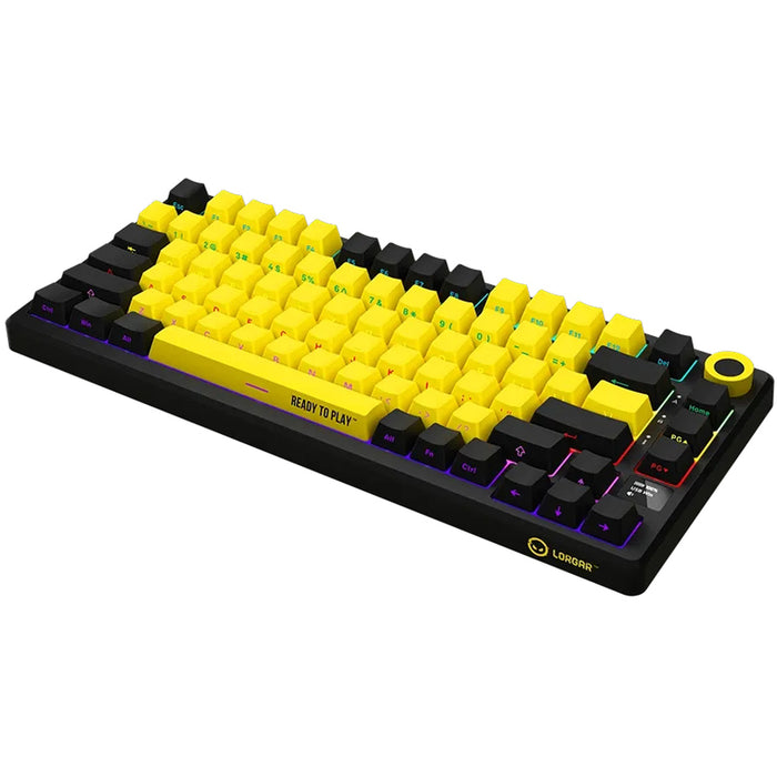 Безжична Клавиатура LORGAR KBP7075W BLACK YELLOW LRG-KBP7075W-YL-US