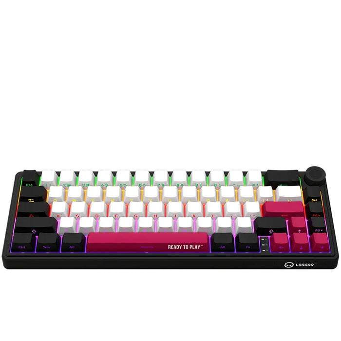 Безжична Клавиатура LORGAR KBP70MW BLACK WHITE PINK LRG-KBP70MW-BK-US