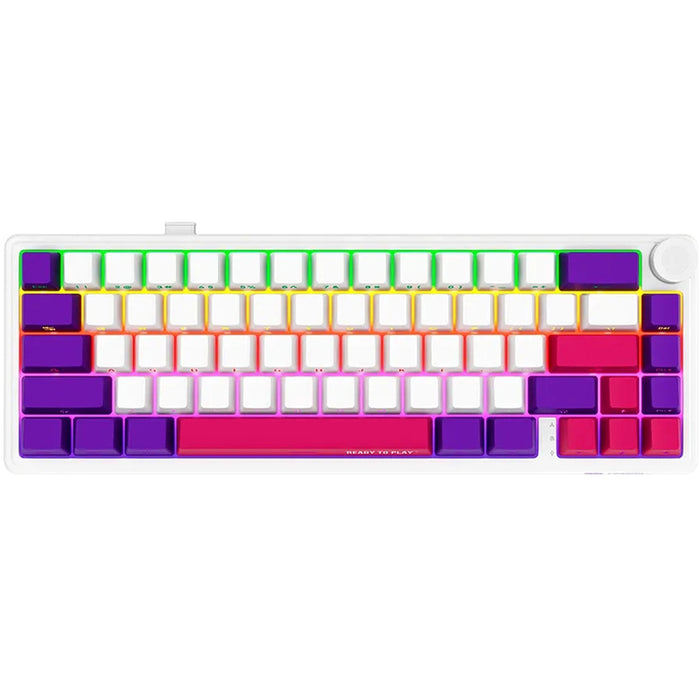 Безжична Клавиатура LORGAR BP70MW WHITE PURPLE PINK LRG-KBP70MW-WH-US