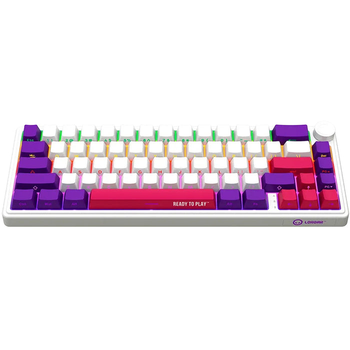 Безжична Клавиатура LORGAR BP70MW WHITE PURPLE PINK LRG-KBP70MW-WH-US