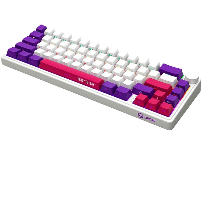 Безжична Клавиатура LORGAR BP70MW WHITE PURPLE PINK LRG-KBP70MW-WH-US