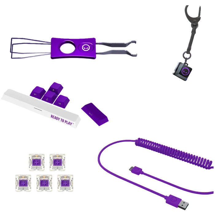 Безжична Клавиатура LORGAR BP70MW WHITE PURPLE PINK LRG-KBP70MW-WH-US