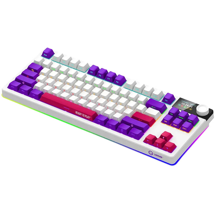 Безжична Клавиатура LORGAR KBP70TKLW WHITE PURPLE PINK LRG-KBP70TKLW-WH-US
